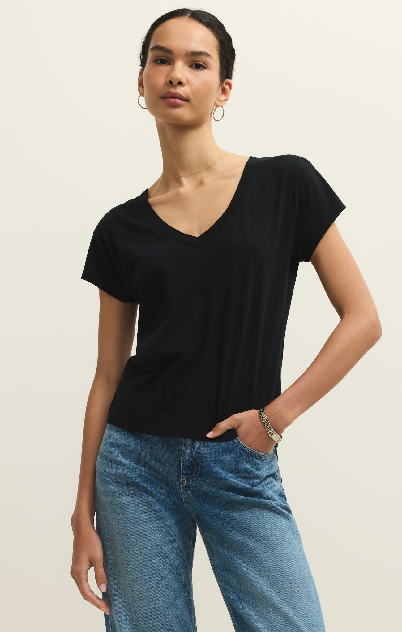 Modern Jersey V-Neck Tee Main image