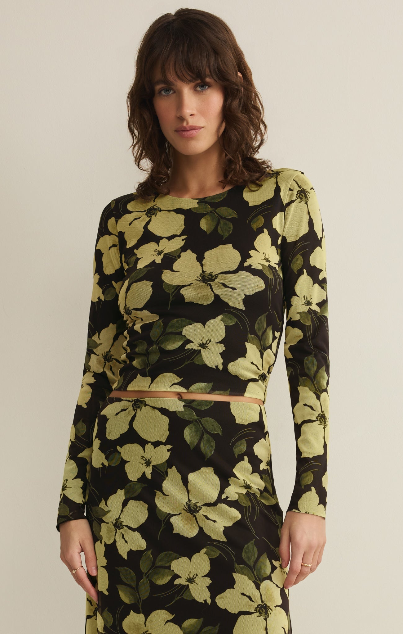 Taysha Ren Floral Mesh Top Main image