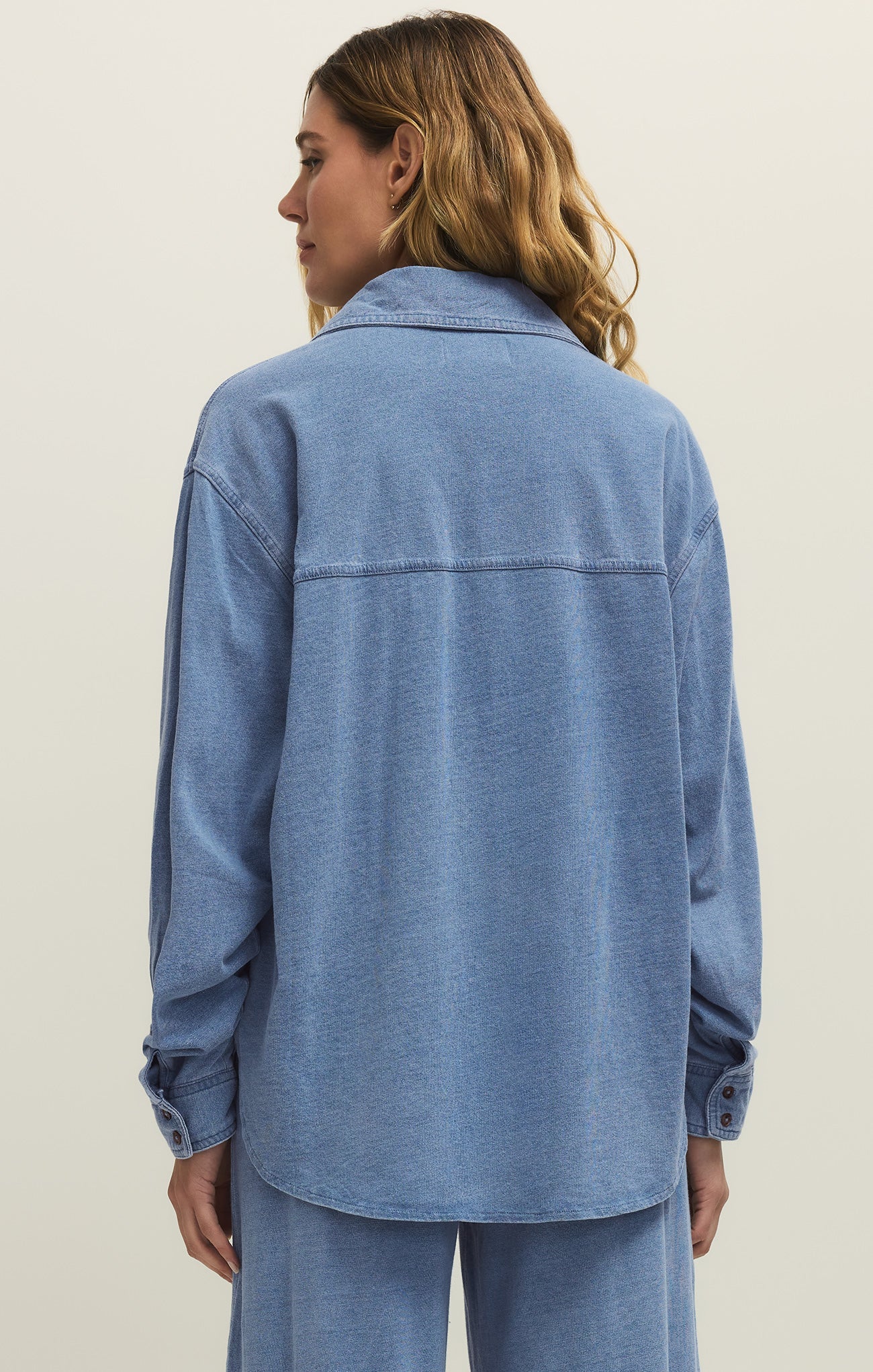Reese Jersey Denim Button Up Secondary image