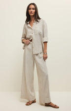 Alfie Striped Linen Button Up