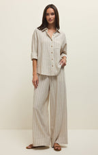 Alfie Striped Linen Button Up