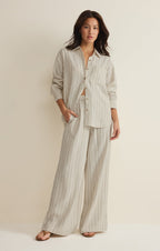 Alfie Striped Linen Button Up