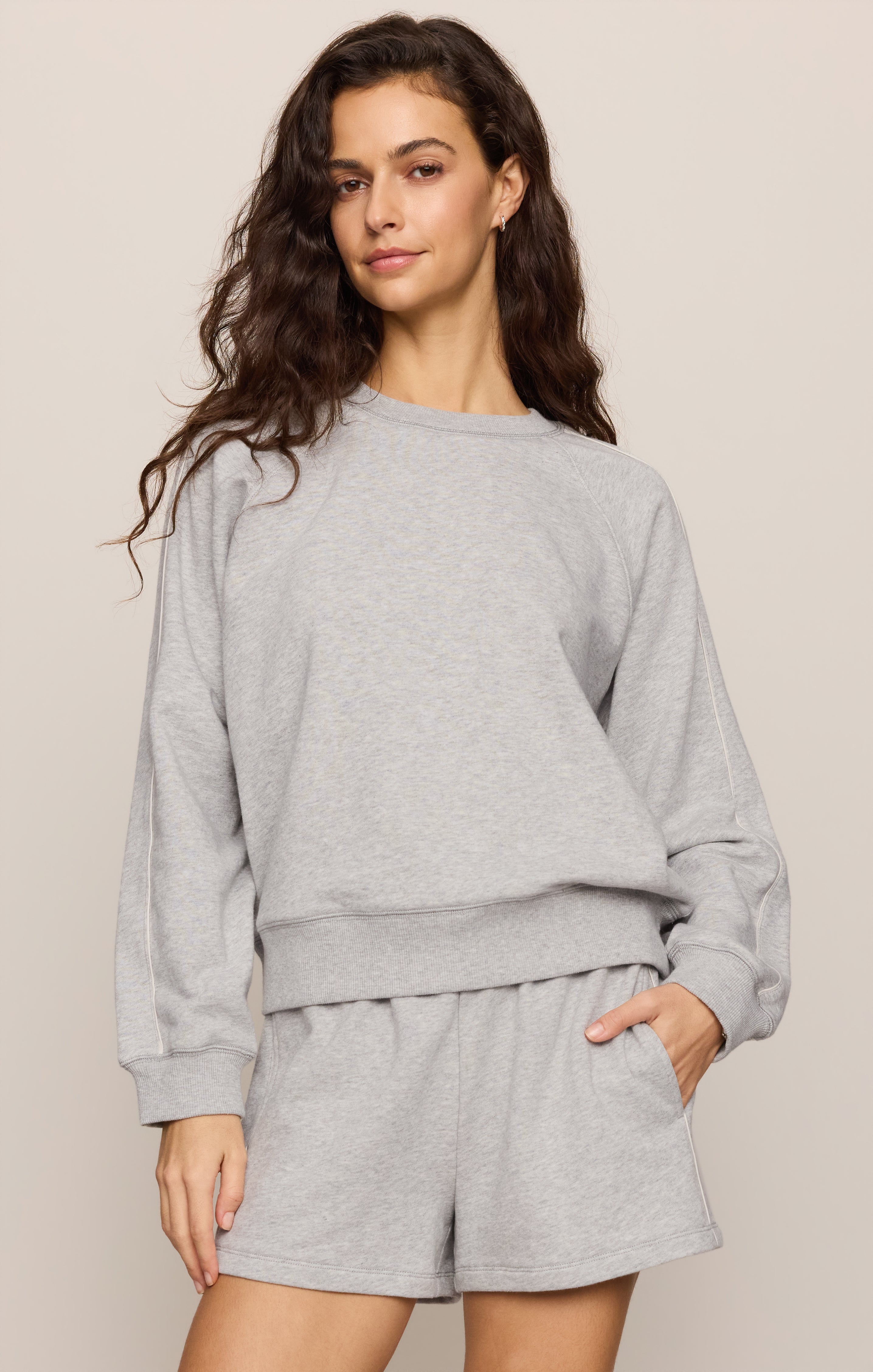Sport Stripe Boyfriend Knit Terry Sweatshirt Main image