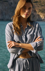 The Signature Striped Linen Top