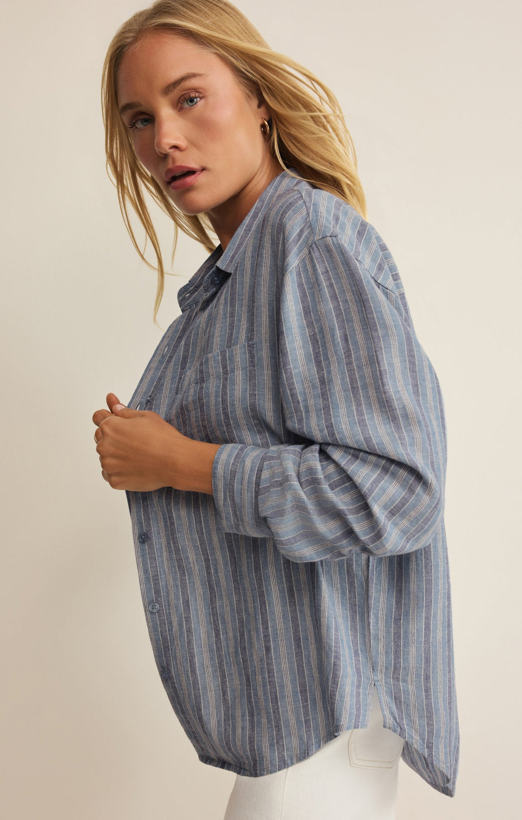 The Signature Striped Linen Top