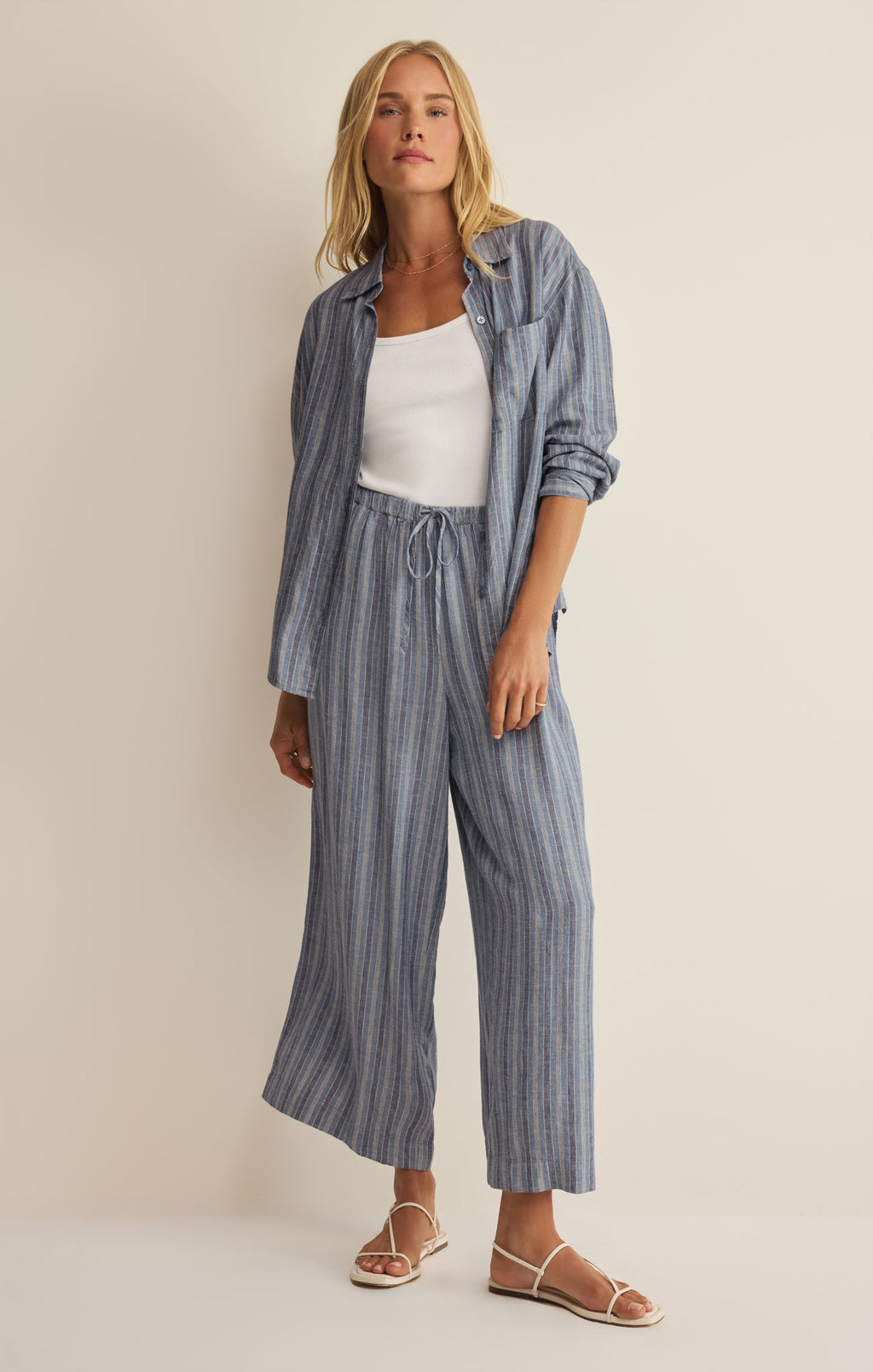 The Signature Striped Linen Top