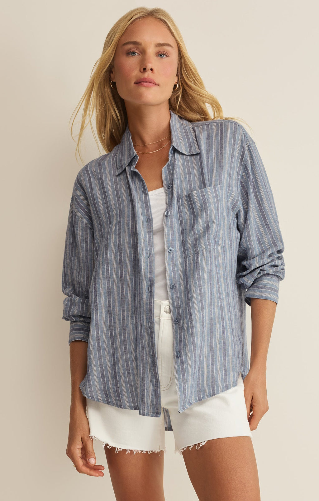 The Signature Striped Linen Top