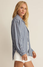 The Signature Striped Linen Top