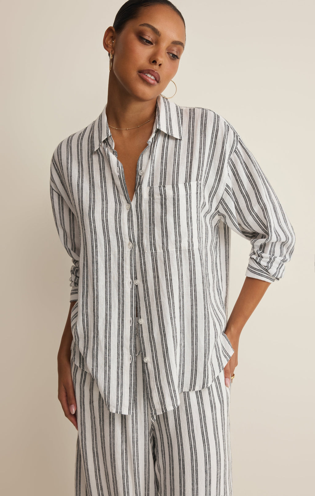 The Signature Striped Linen Top