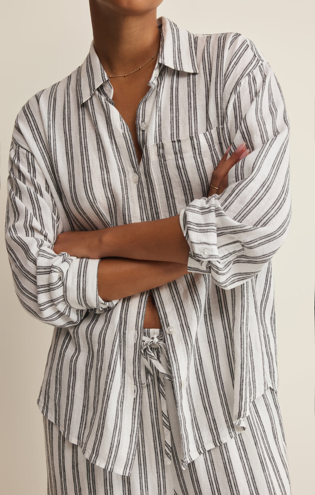 The Signature Striped Linen Top