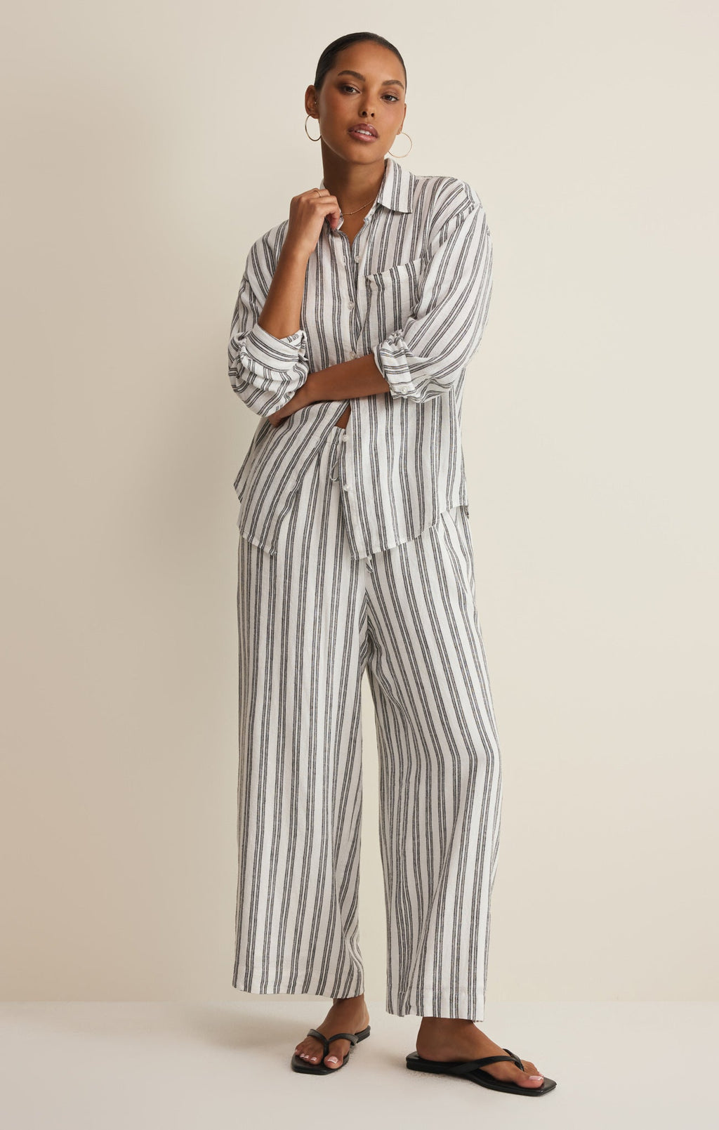 The Signature Striped Linen Top
