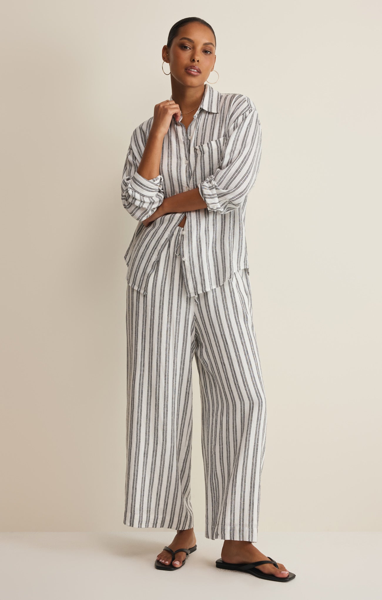 The Signature Striped Linen Top
