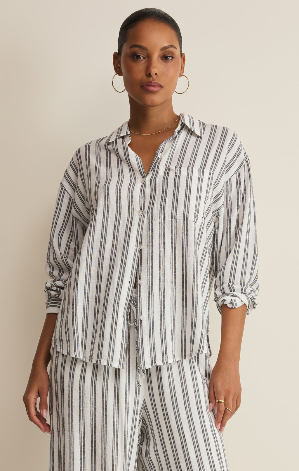 The Signature Striped Linen Top