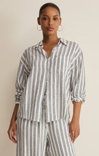 The Signature Striped Linen Top