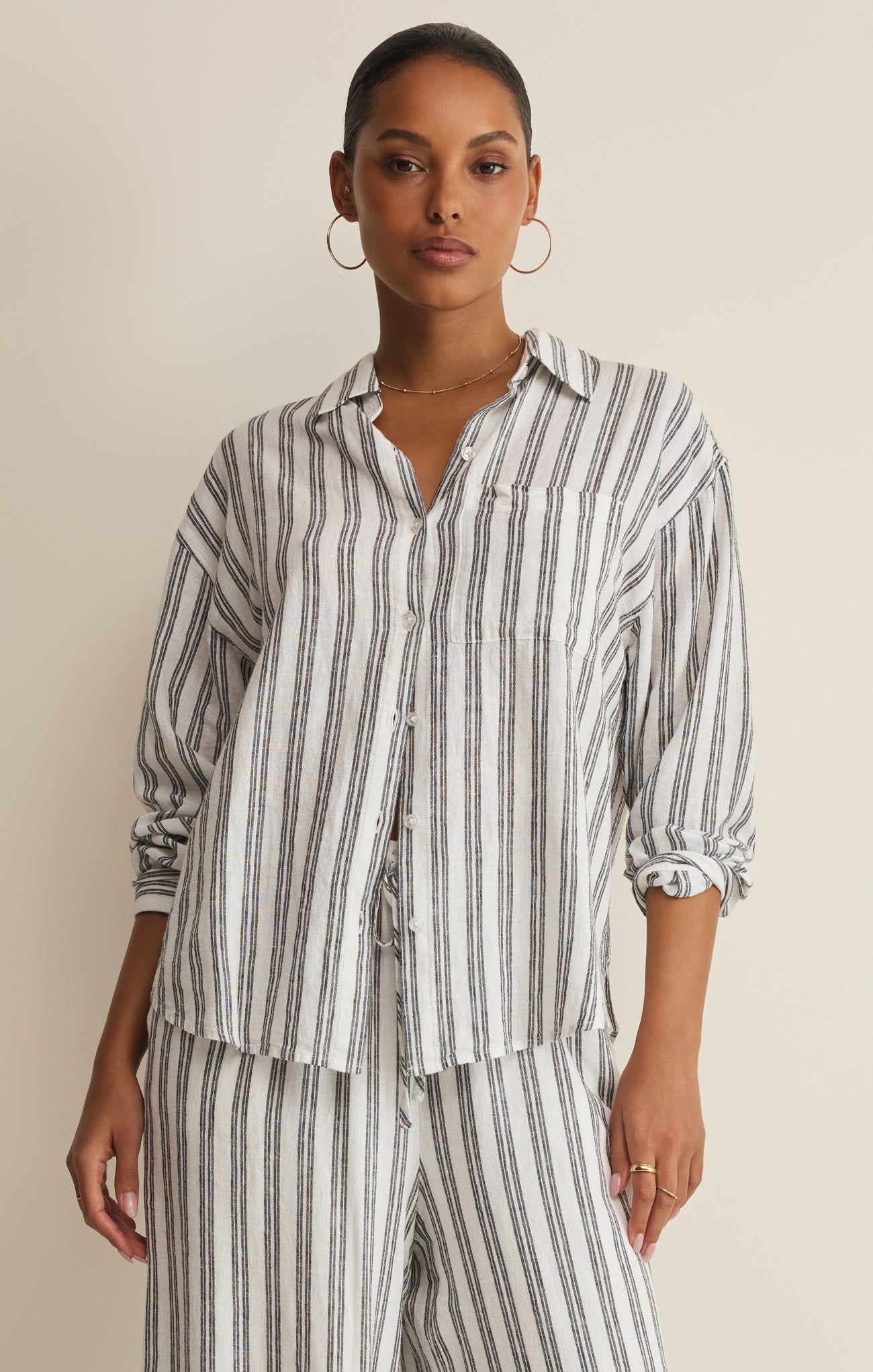The Signature Striped Linen Top
