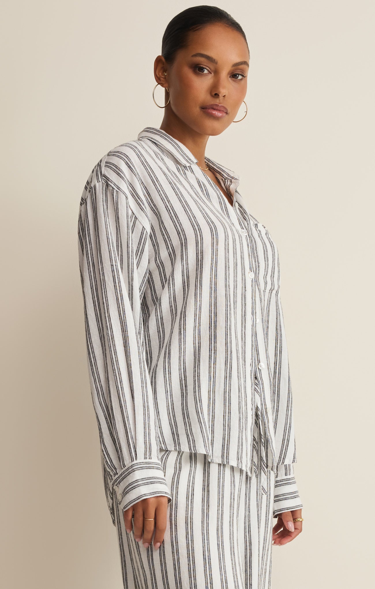 The Signature Striped Linen Top