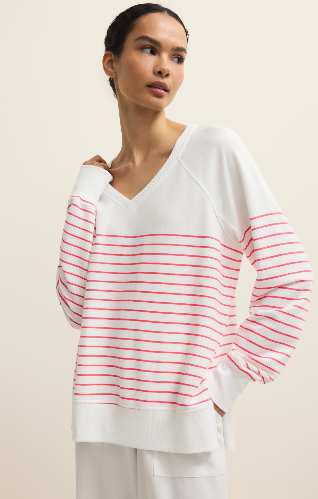 Weekender Stripe V-Neck