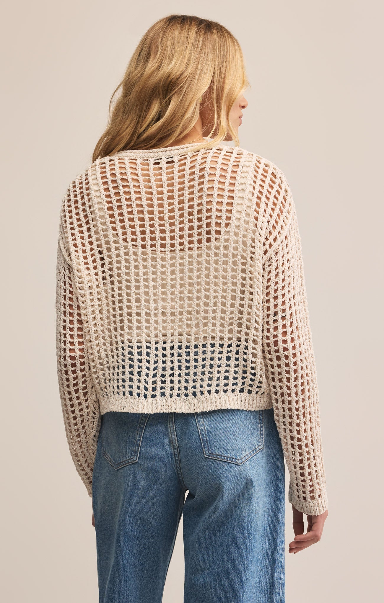 Felix Cropped Crochet Sweater Secondary image