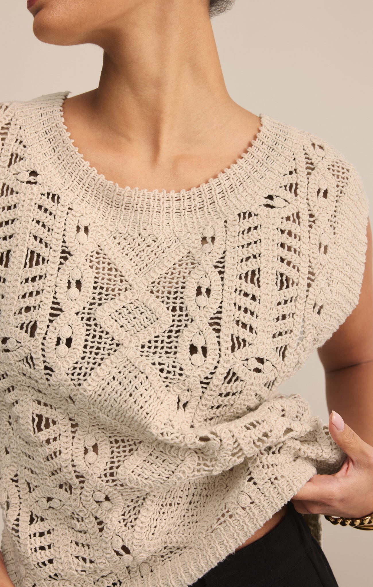 Baroque Crochet Sweater Top