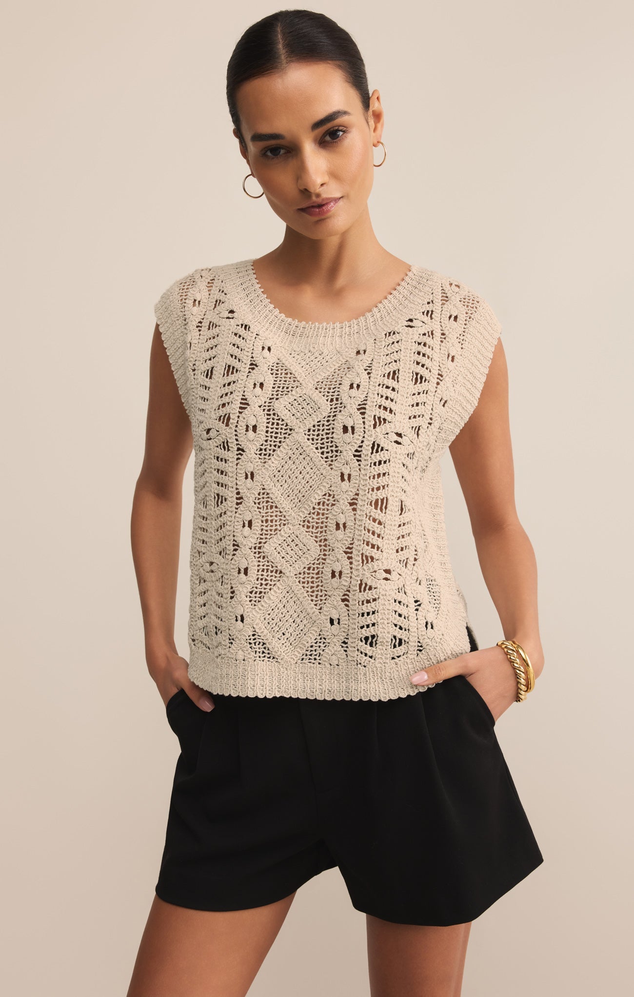 Baroque Crochet Sweater Top Main image