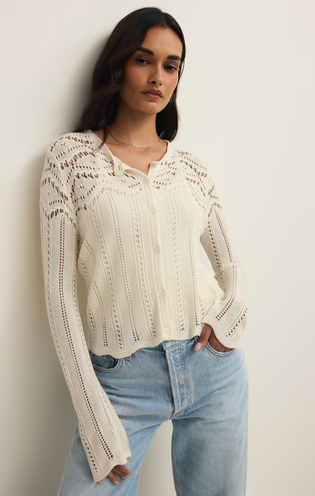 Alycia Crochet Sweater Top
