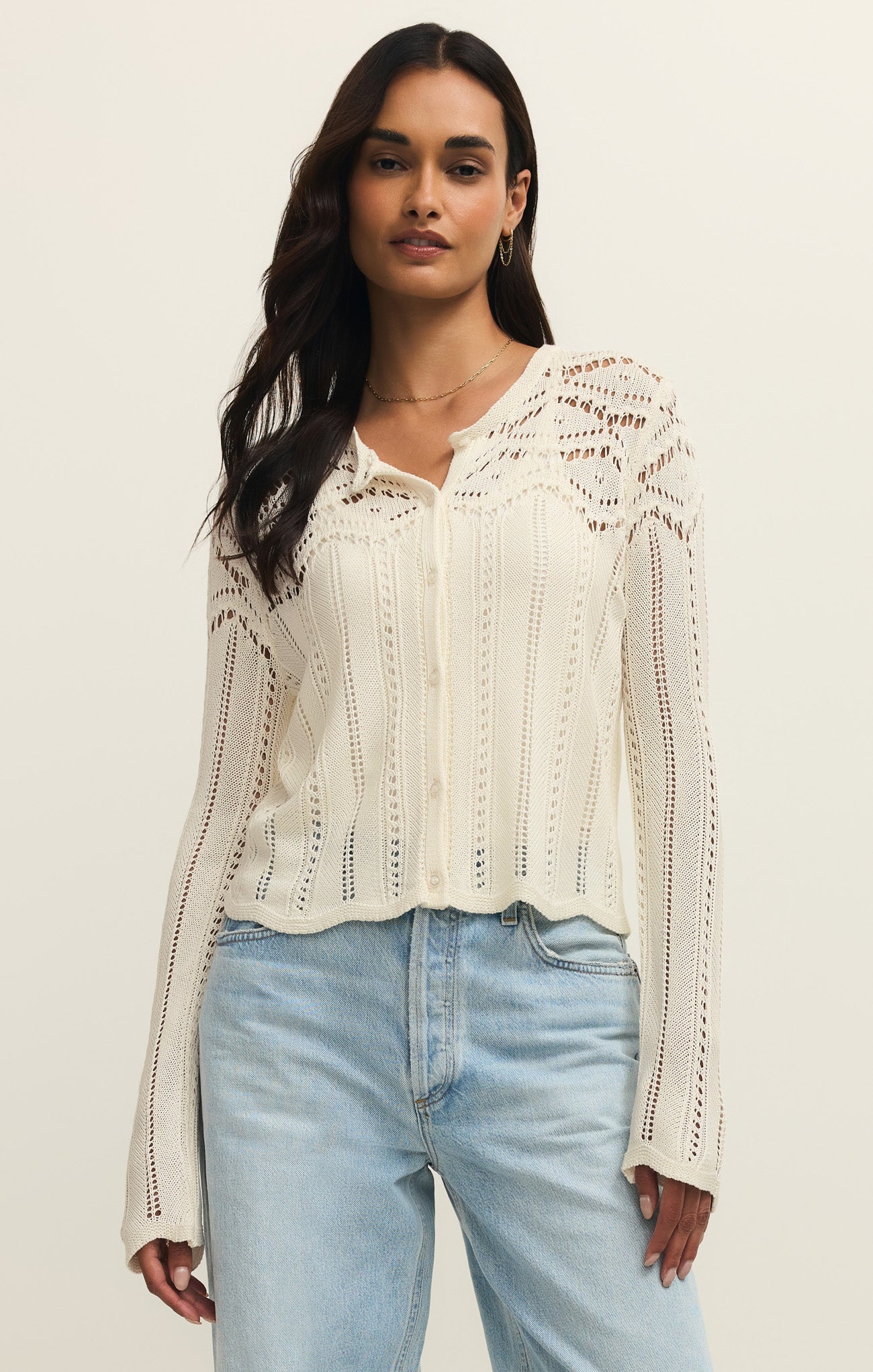 Alycia Crochet Sweater Top