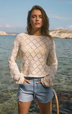 Hullen Diamond Crochet Sweater