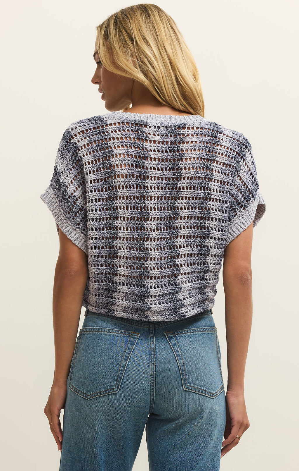 Ballast Crochet Stripe Sweater Top