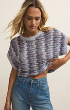 Ballast Crochet Stripe Sweater Top