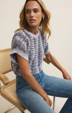 Ballast Crochet Stripe Sweater Top
