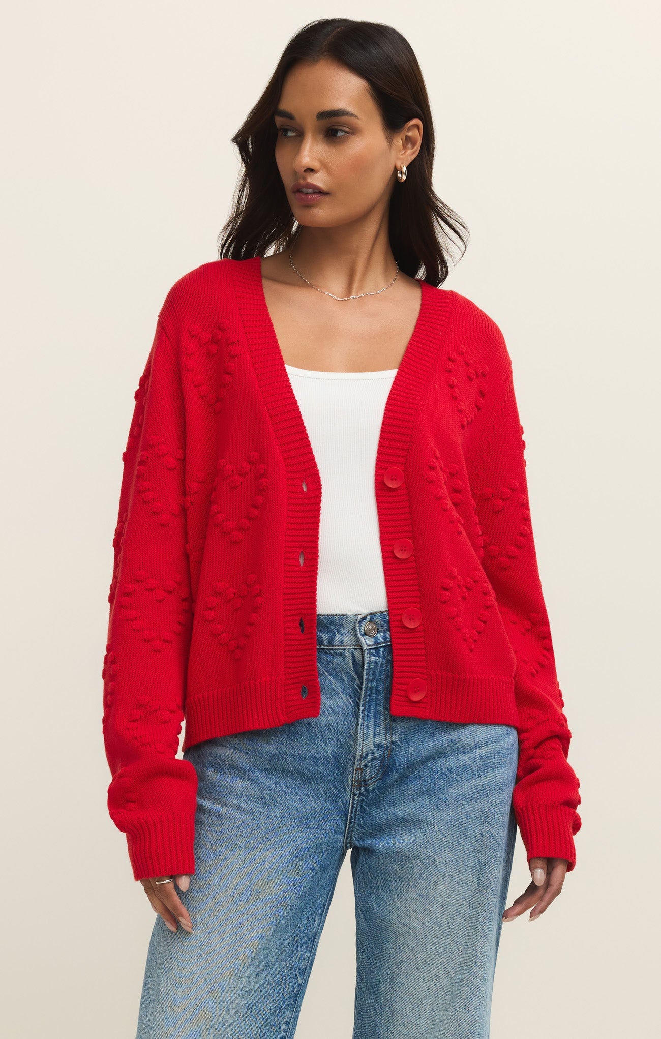 Hearts Embroidered Cardigan Main image