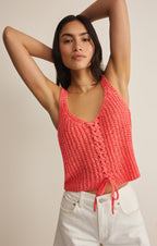 Tate Lace Up Sweater Top