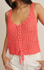 Tate Lace Up Sweater Top