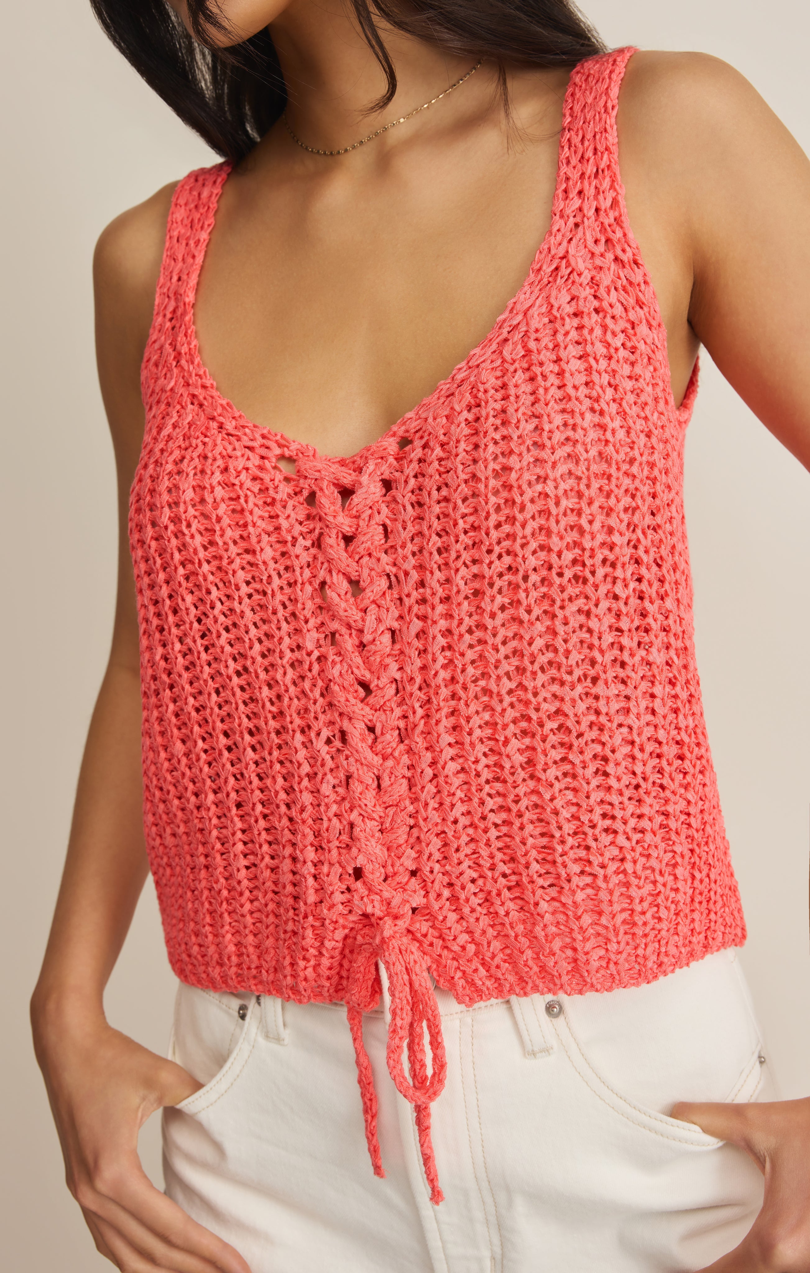 Tate Lace Up Sweater Top