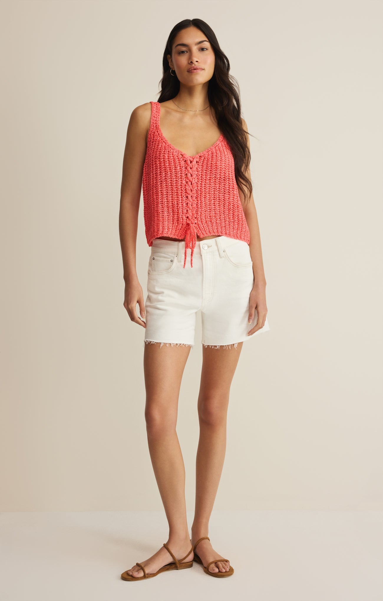 Tate Lace Up Sweater Top